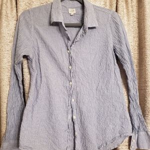 Womens crinkle cotton striped shirt